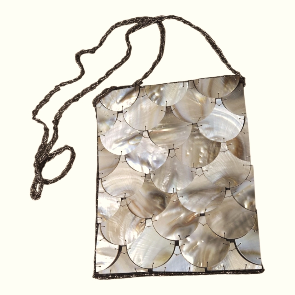Mother-of-Pearl Crossbody Bag with Shell Scales
